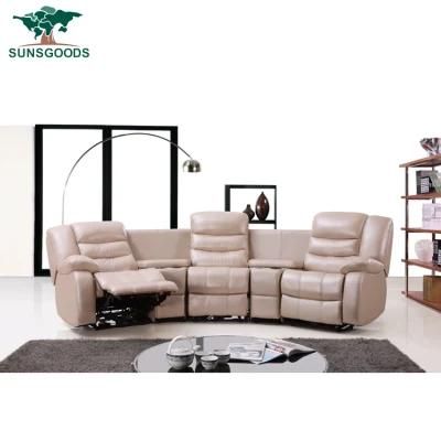 Sunsgoods Electric Recliner Full Leather Sofa Home Theater Cinema Modern Sofa