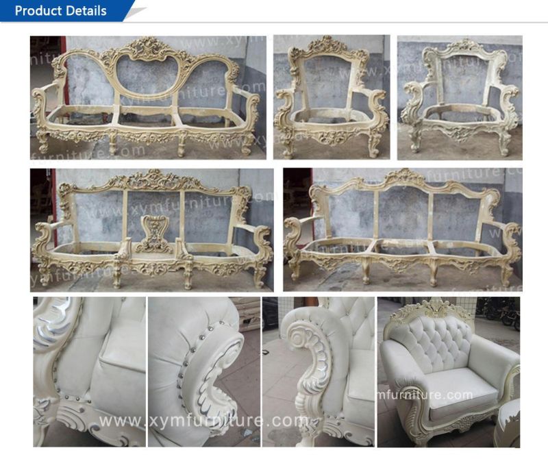 Wholesale Luxury Event Gold White Wedding Sofa Royal (Xym-H117)