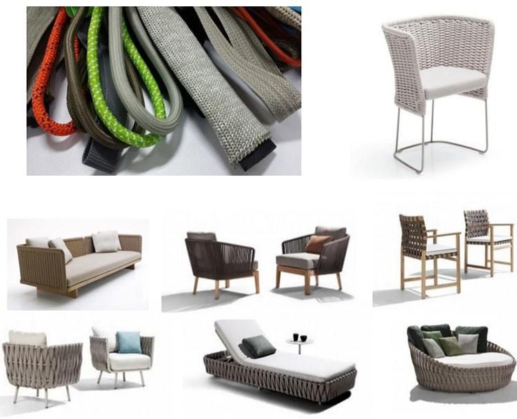 Outdoor Rope Woven Aluminum Garden Furniture Sofa Sets