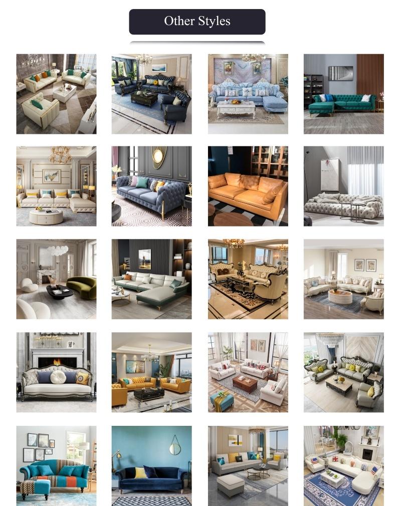 Luxury Design Home Furniture 1+2 Velvet Sofa Set Sectional Living Room Sofa
