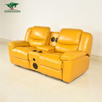 Italian Leather Sofa Bedroom Furniture Modern Living Room Furniture with LED Light