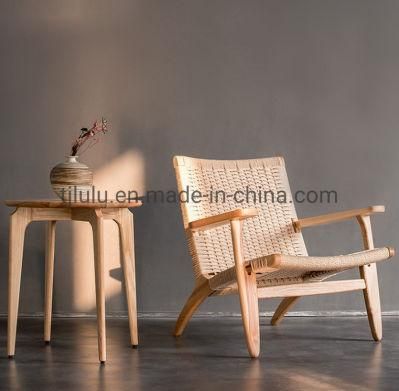 Garden Balcony Furniture Outdoor Leisure Rattan Chair Lounge Sofa Wooden Sofa Armchair Solid Wood Leisure Sofa Chair Living Room