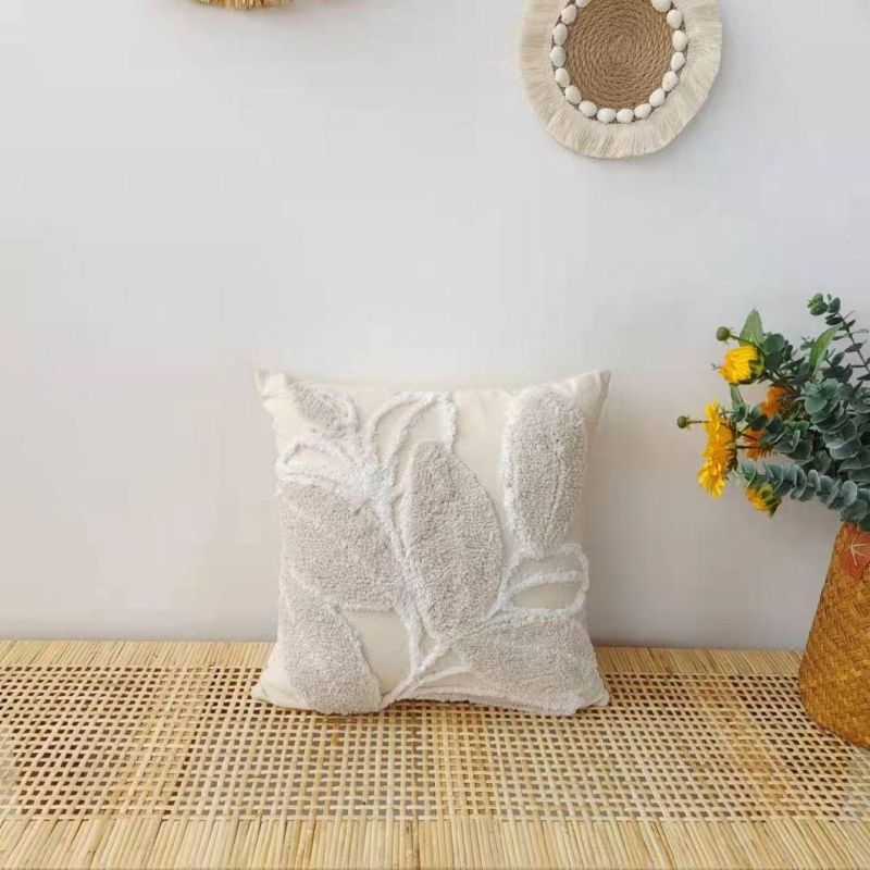 Leaves Leaf Pattern Tufted Cushion Cover Cushion Covers Decorative Home Pillowcase Sofa Cushion Cover