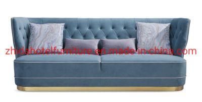 Modern Luxury Hotel Lobby High Back Button Fabric Sofa