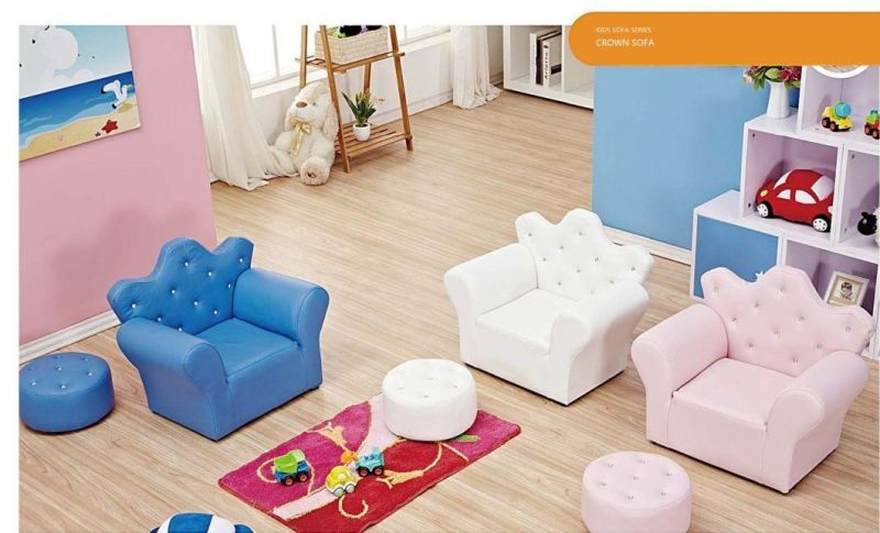 Kids Sofa Set, Home Furniture Sofa, Kindergarten Sofa, Children Living Room Furniture, Day Care Center Sofa Wood Frame Sofa, Leather PVC Baby Sofa