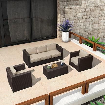 Outdoor Furniture Rattan Sofa Living Room Courtyard Rattan Combination