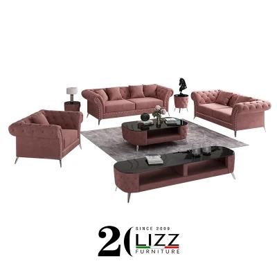 Fast Shipment Wholesale Home Furniture Lounge Leisure Chesterfield Fabric Sofa