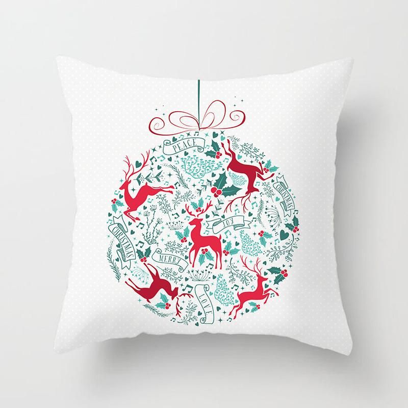 Holiday Decoration Christmas Onrament Christmas Snow and Deer Back Cushion Cover Sofa Cushion