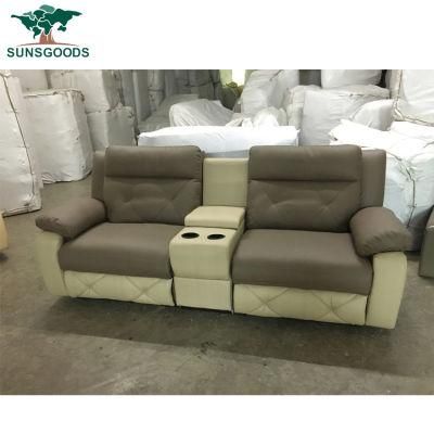Latest High-Class Top Grain Leather Furniture Sectional Electric Recliner Wood Frame Sofa Set