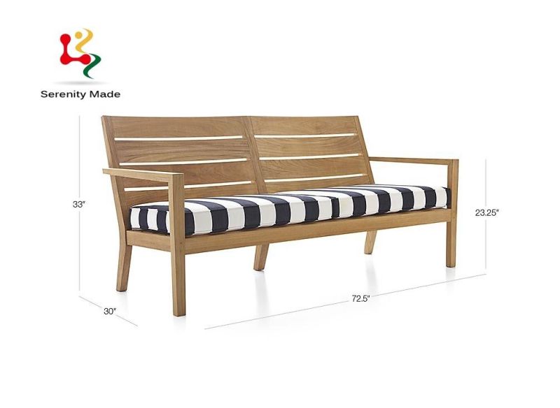 Modern Wooden Frame 4 Seats Couch Beech Sofa with Cushions for Home Use