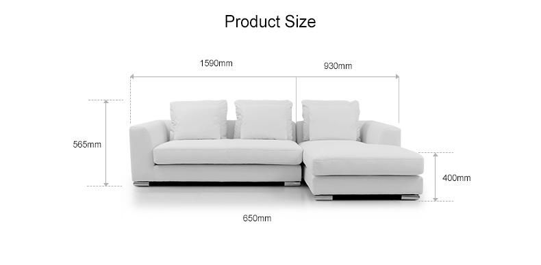 New Modern Sectional L Shape Couch Furniture Sofa