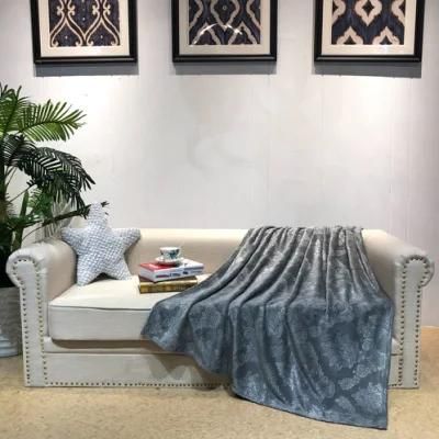 100% Polyester 3D Embossed Texture Plush Flannel Fleece Sofa Bedding Blanket