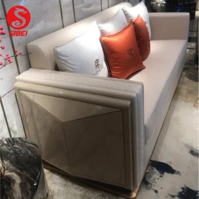 2021 New Design Chinese Furniture Modern Living Room Furniture 3 Seat Leather Sofa