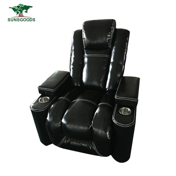 Reclining Seat Real Leather Electric Recliner Theatre Cinema Chair Sofa