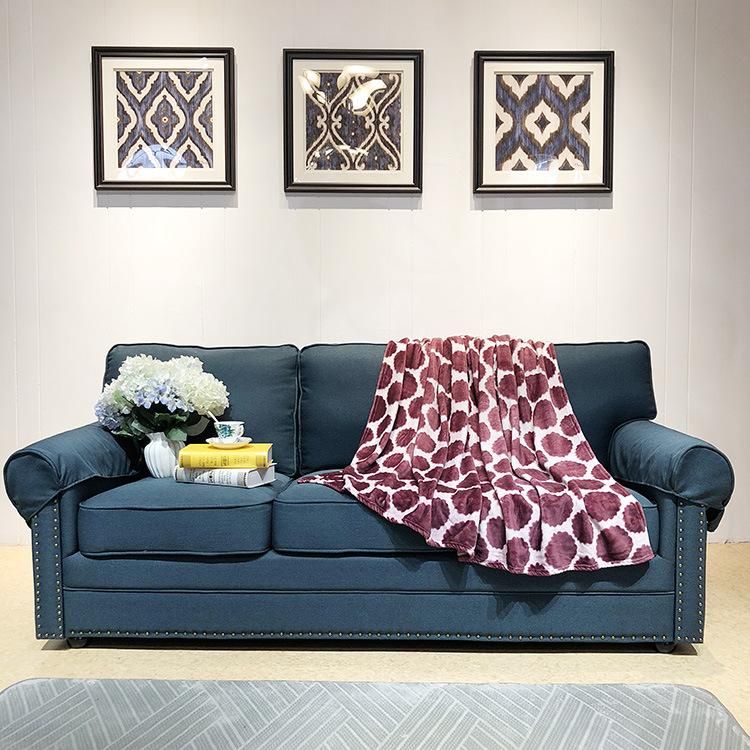 Double Side Printed Flannel Throws for Sofas Soft Jacquard Blanket
