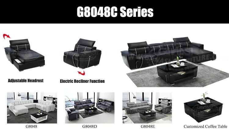 Classic Furniture Home Living Room Genuine Leather Recliner Sofa Set