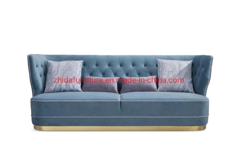 Affordable Luxury Style Stainless Steel Bottom Frame Living Sofa