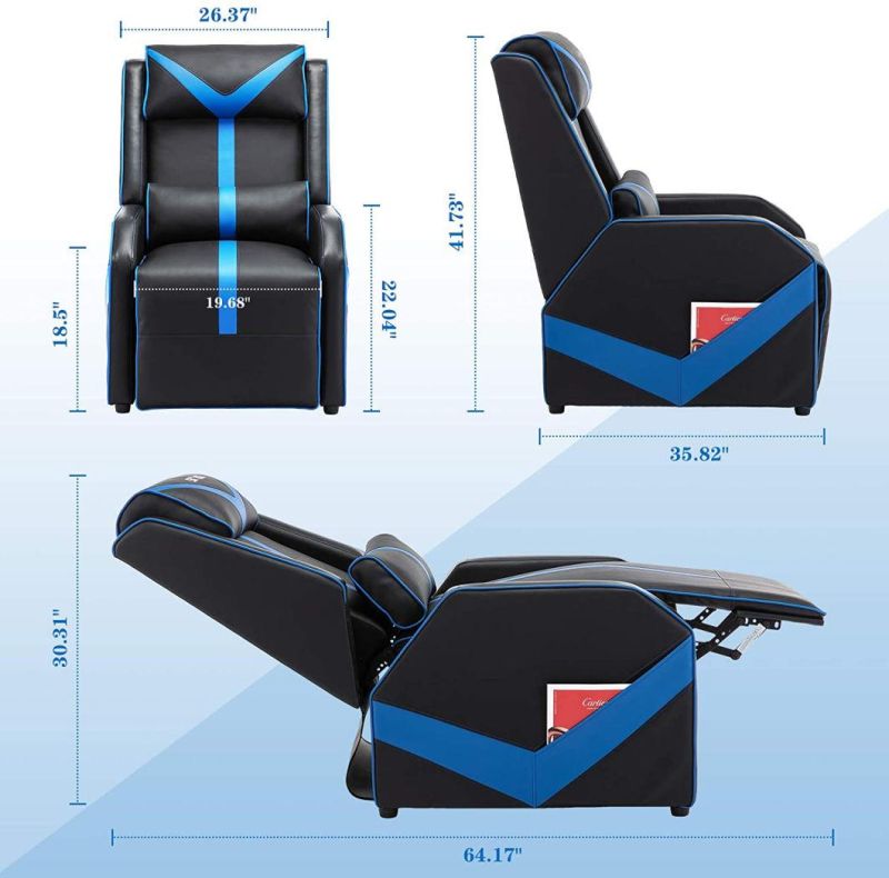 2021 New Luxury Leather Exclusive Single Seat Gaming Sofa Chair with Headrest
