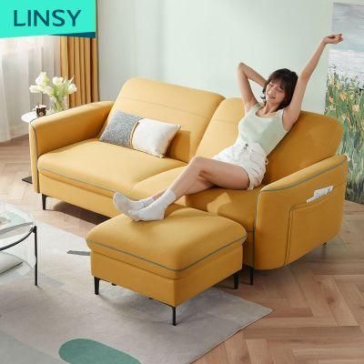 Hot Sale Sponge with Armrest Fabric Couch L Shape Sofas Bed Sofa S136