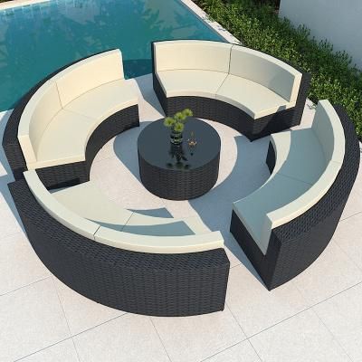 Garden Garden Sofa Hotel Round Rattan Furniture Outdoor Sofa