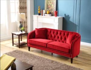 Home Furniture Tufted Red Chesterfield Sofa Set