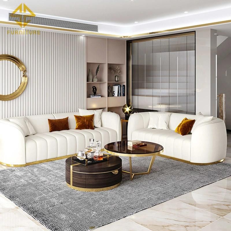 Modern Furniture Sofa Light Luxury Leather Modern Furniture Sofa American Living Room 123 Combination Sofa