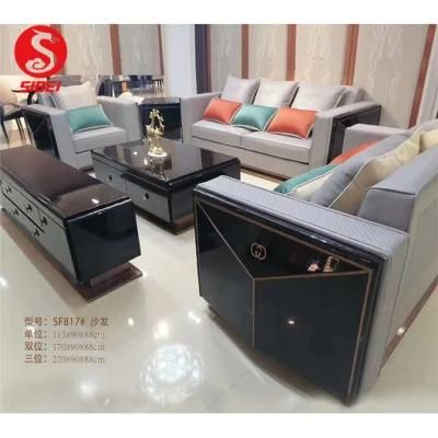 Italian Modern Living Room Light Luxury Furniture Leisure Leather Sofa Set