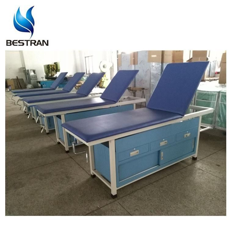 Bt-Ea012 Hospital Stainless Steel Examination Couch with Paper Roll Holder Medical Examination Table Backrest Lift Price