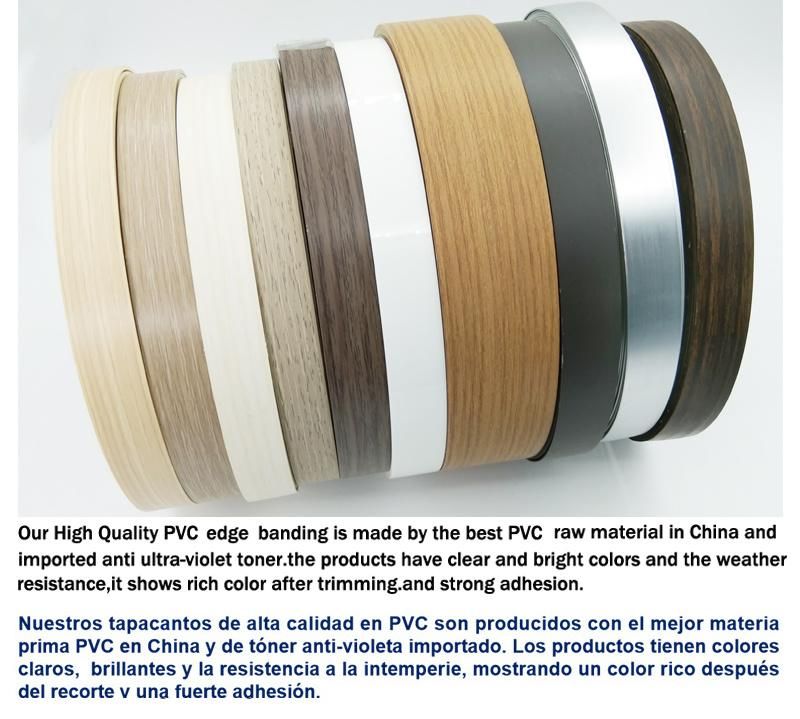 Decorative Edge Wood 25mm Melamine PVC Edge Banding Strip 3D Edge Tape Strips China PVC Edgeband