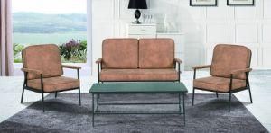 Modern Living Room Fabric Sofa with Coated Metal Frame and Armrest