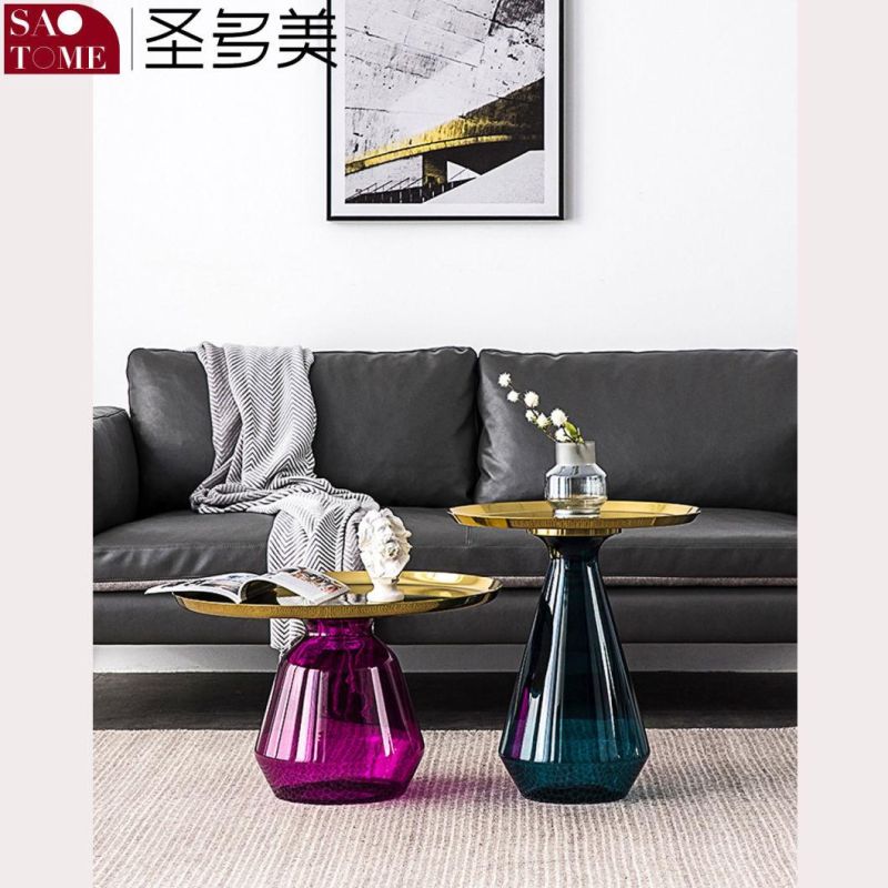 Sofa Round Shape Glass Accent End Table Coffee Tables