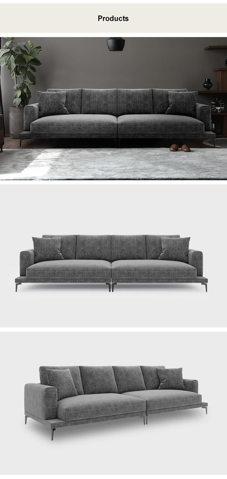 Wood Furniture Modern Home Corner Sectional Recliner Fabric Sofa