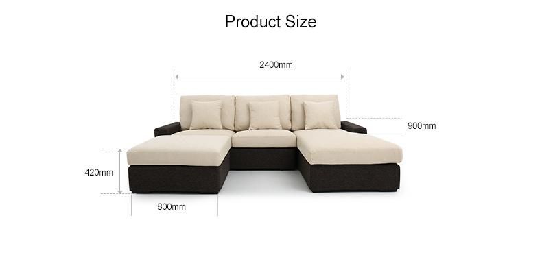 Modern Adjustable Armrest Backrest Cushion Sofa Corner Fabric Sofa