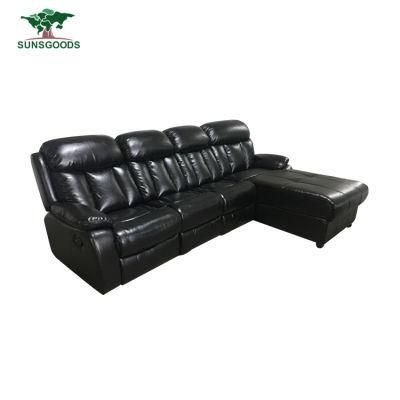 High Quality Real Leather Reclining Foldable Sofa Bed for Wholesaler