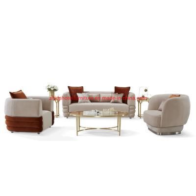 Luxury Style Sofa with Stainless Steel Frame for Living Room