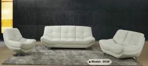 White Modern Design Genuine Leather Sofa (903)