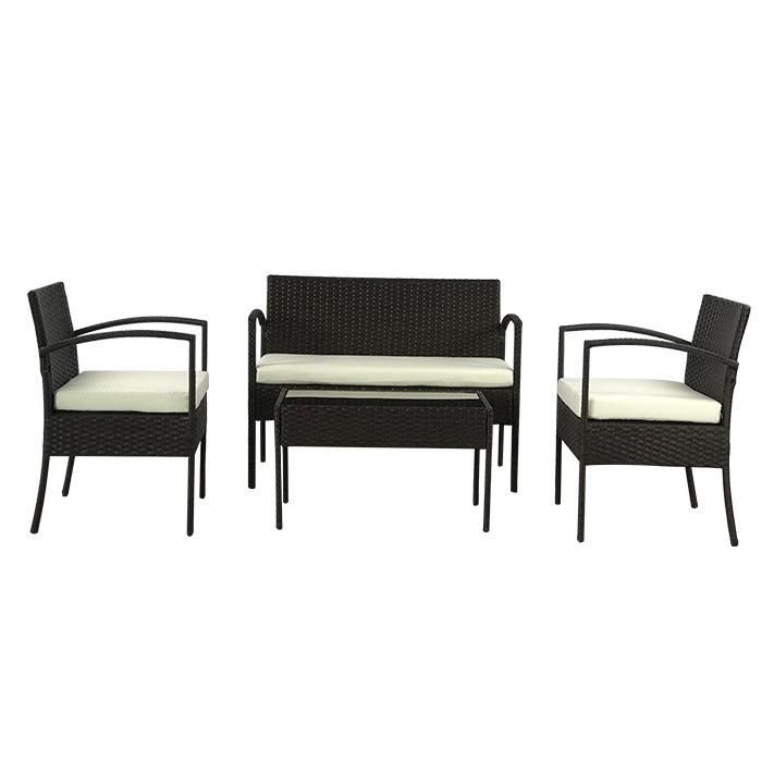 Cheap 4 Pieces Rattan Wicker Outdoor Furniture Set Garden Sofa Set Garden Rattan Sofa Patio Outdoor Rattan Furniture