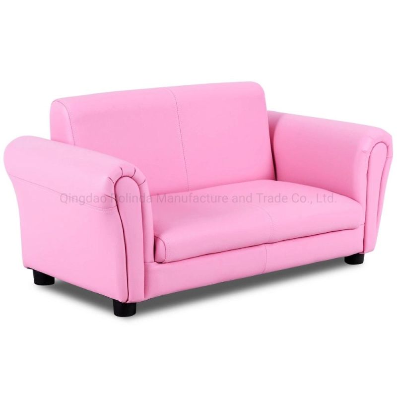 Hot Sale Double Kid Sofa Lounge Couch PU Kids Leather Sofa Toddler Recliner Armchair