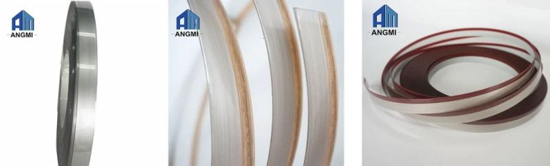 Customized White/Red/Grey Solid / Wood Grain/Embossed/ Matt/High Glossy High Tenacity PVC Edge Banding for Kitchen Cabinet Wardrobe