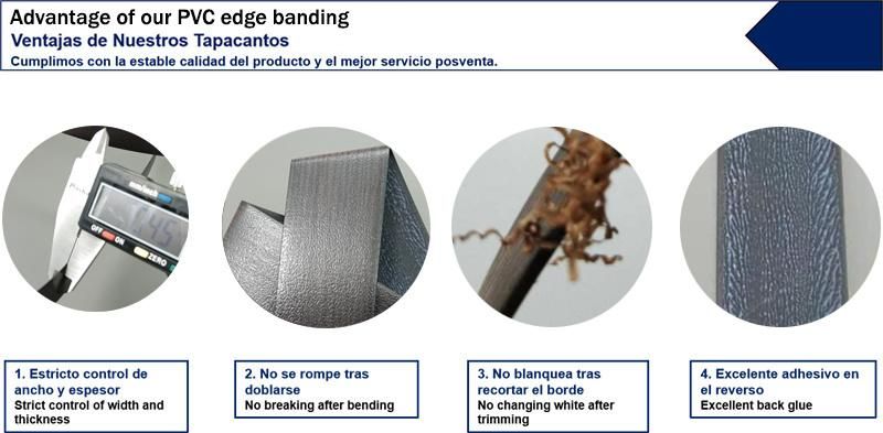 White PVC Edge Strips for Particle Board, PVC Edge Banding for Countertop Edge Lipping