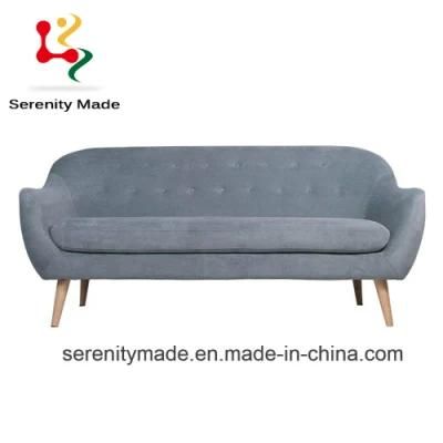 Modern Design Velvet Fabric 3 Seaters Counch Living Room Sofa with Ash Wood Legs