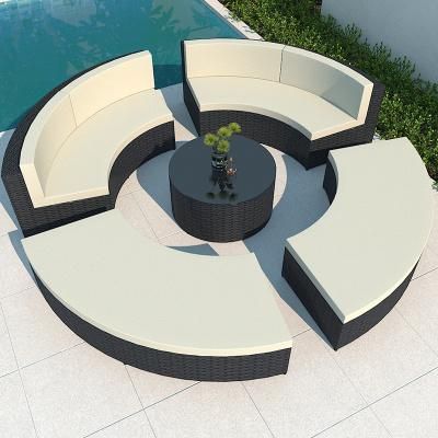 Circular Rattan Sofa Combination Circular Garden Courtyard Sofa Outdoor