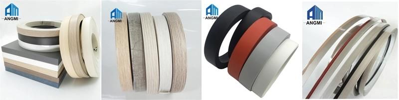 Angmi Decorative Door MDF Melamine Edge Band Tape for 2mm Kitchen Cabinet PVC Edging Strip