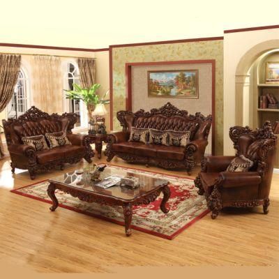 Luxury Leather Sofa with Optional Couch Color for Home Furniture