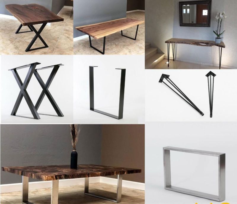 Custom Powder Coating Modern Dining X Shaped Metal Table Legs