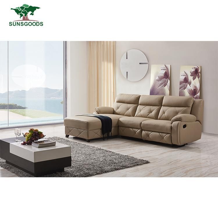 High Quality Reclining Leahter Sofa Standard Size of L Shaped Sofa