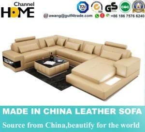 Fashion Home Living Room Leather Sofa with LED Light (HC1113)