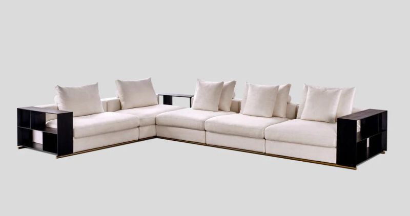 Concise Home Fty Best Selling Living Room Furniture Genuine Leather Upholstered L Shape Sofa Set
