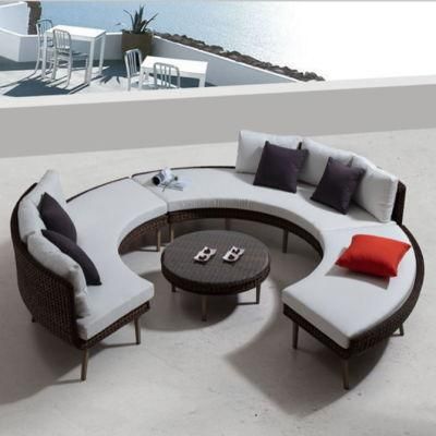 Garden Furniture Outdoor Rattan Hotel Living Room Furniture Patio Round Sofa Sets