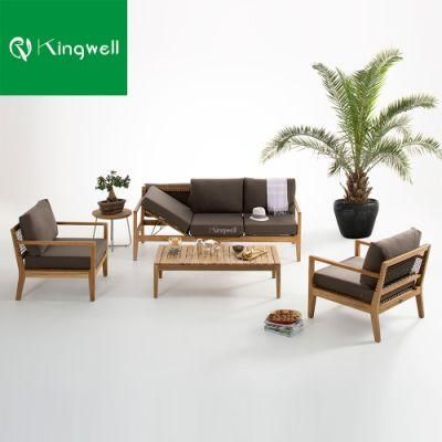 Nordic Style Outdoor Wood Teak Home Hotel Patio Sofa Set Garden Furniture